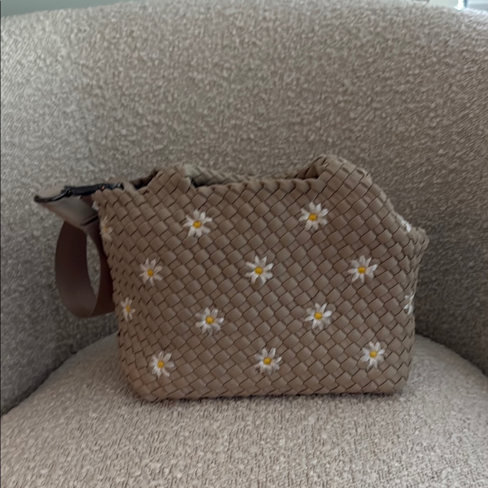 Woven Tan Floral Women's Bag